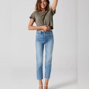 The Arlo High Rise Straight leg jeans Denim Forum Size 26